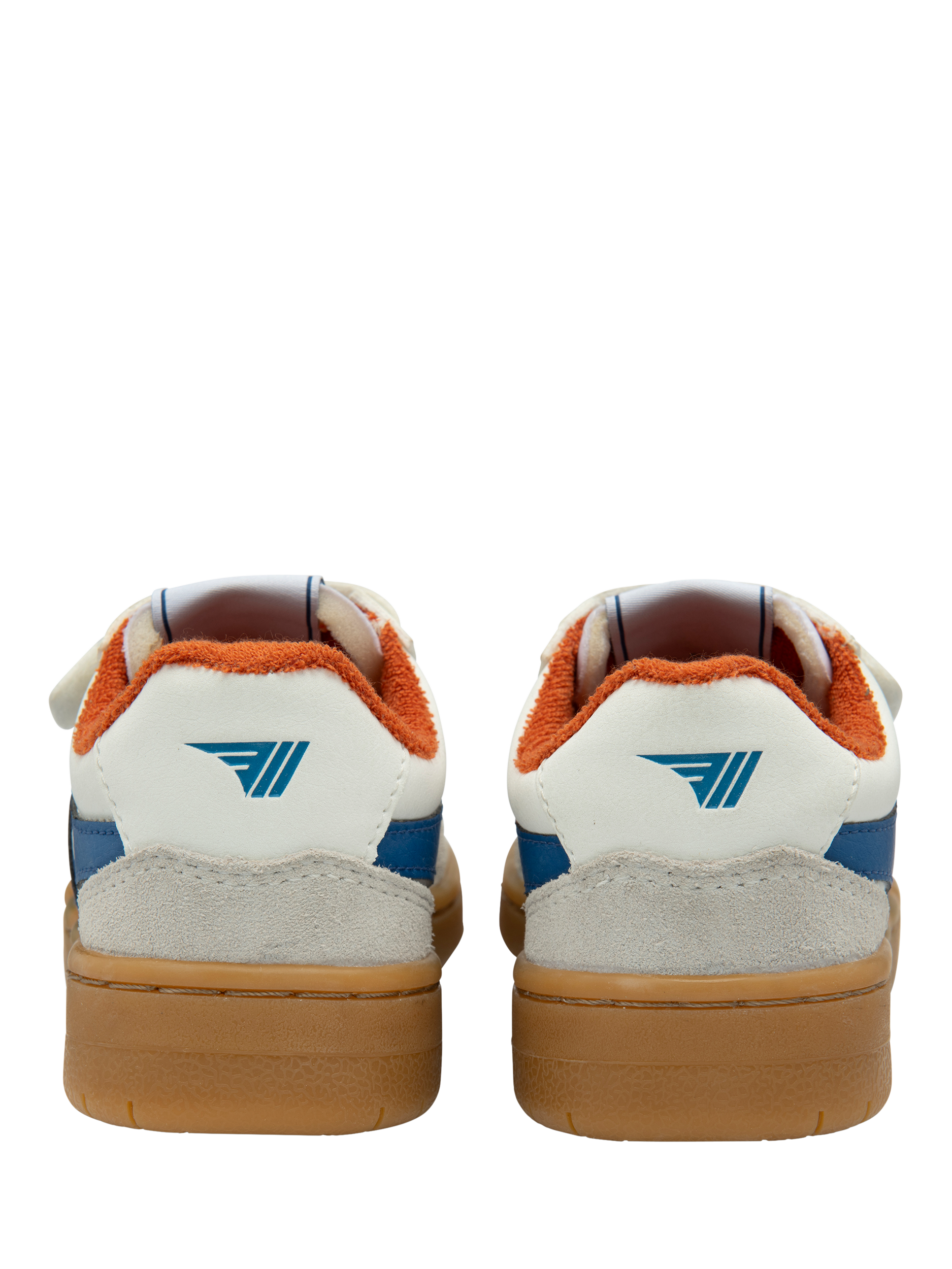 Product image 4 of 5, which shows Gola Kids' Eagle Strap Low Cut Trainers, White/Marine Blue/Mo, 1