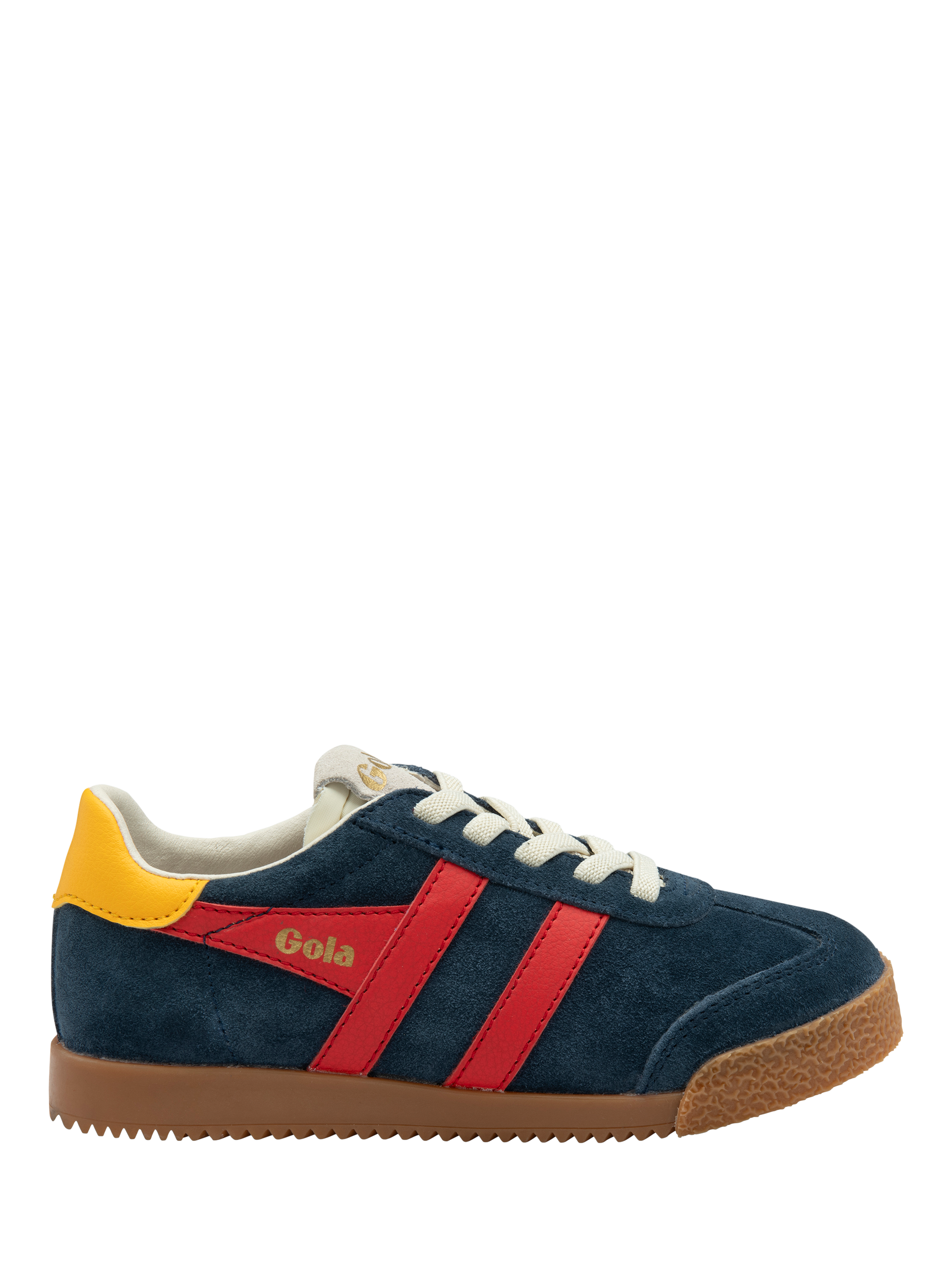Gola Kids' Elan Low Lace Up Trainers, Navy/Red/Sun