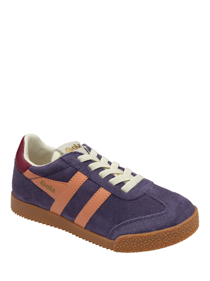 Gola Kids' Elan Low Lace Up Trainers, Plum/Terracotta/Ceri - view 2, Plum/Terracotta/Ceri