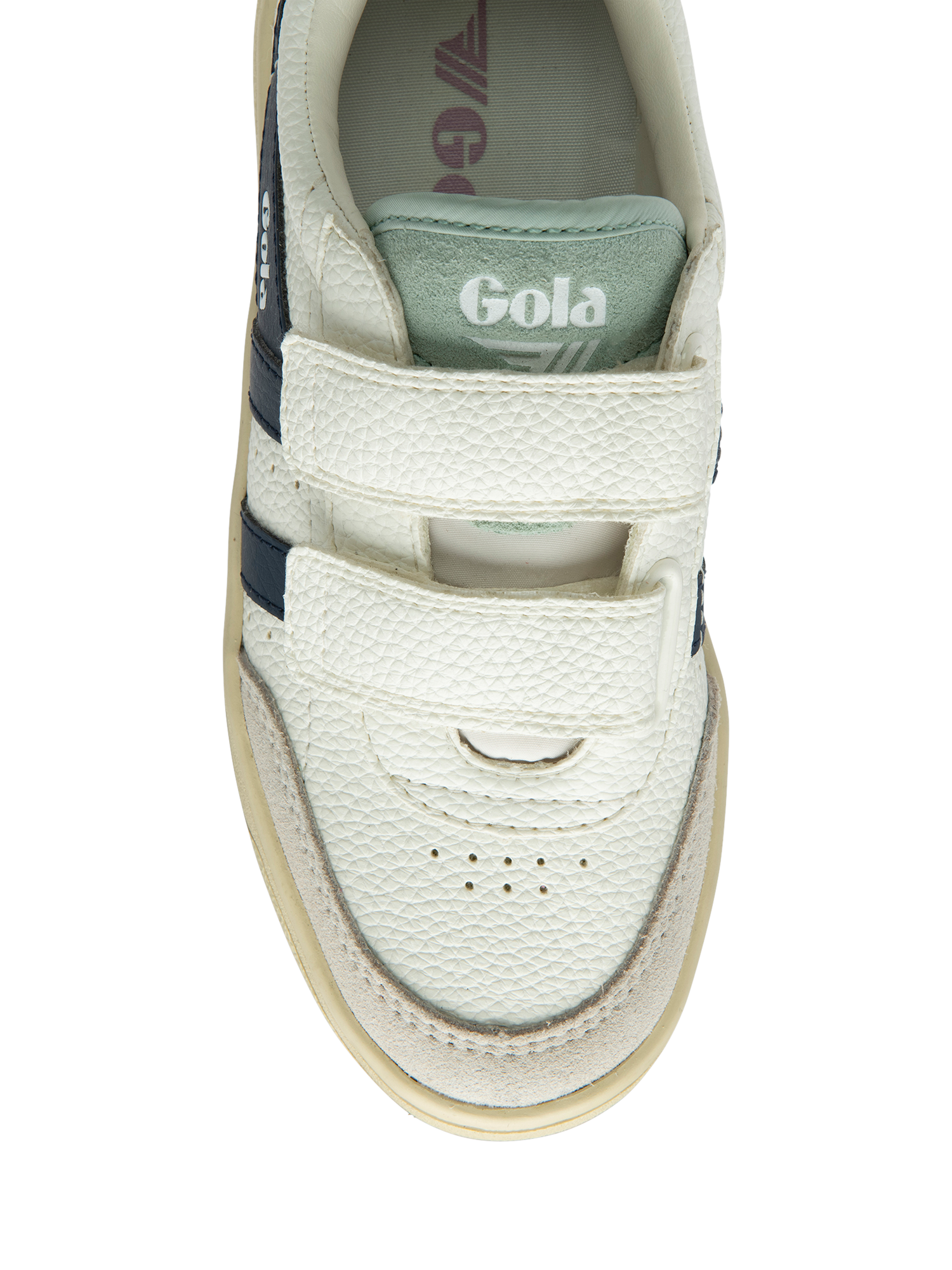 Product image 5 of 5, which shows Gola Kids' Falcon Strap Low Cut Trainers, White/Navy/Candy, 8 Jnr