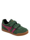 Gola Kids' Harrier Strap Trainers, Navy/Sage, Evergreen/Fuchsia