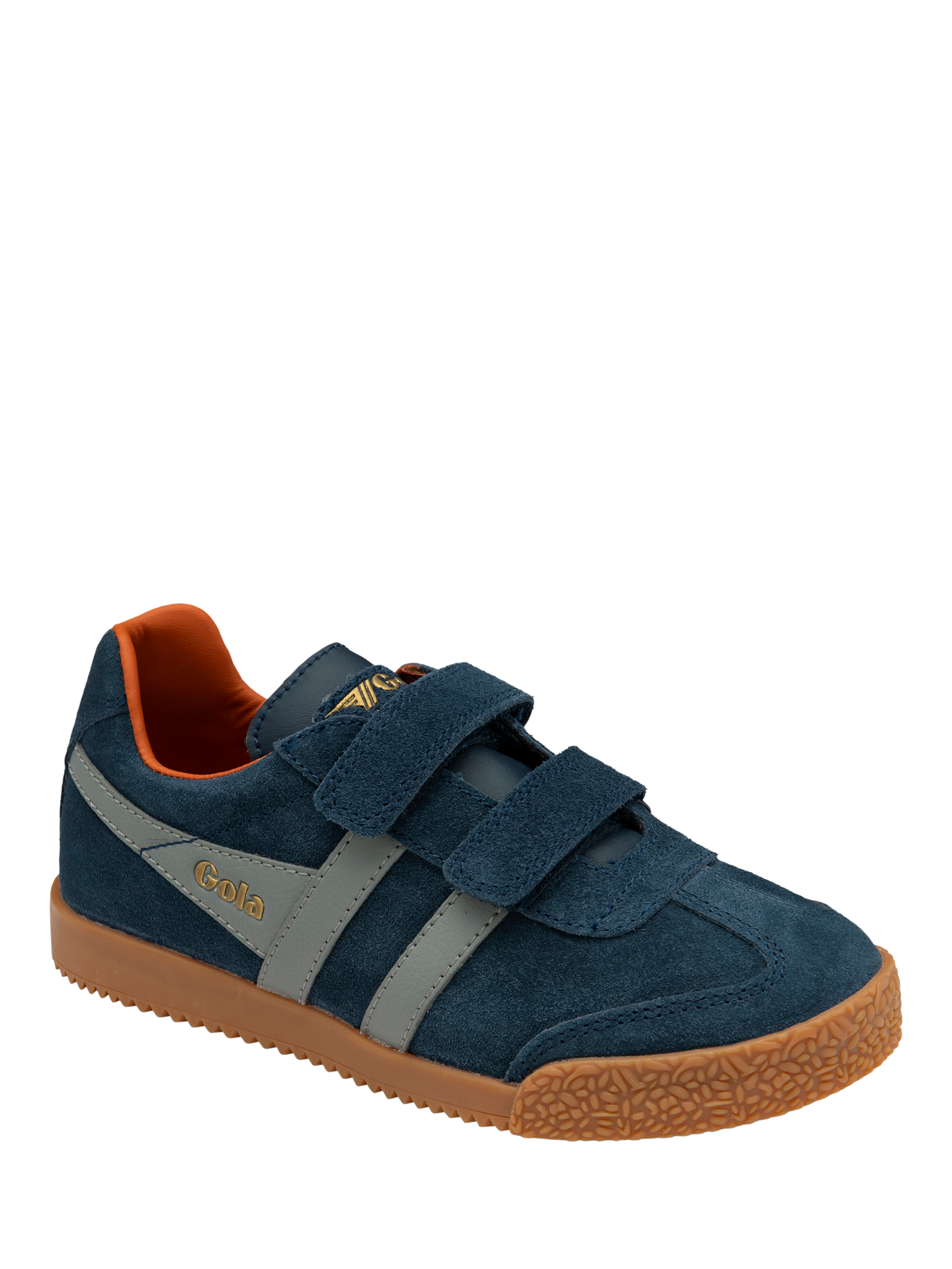 Product image 2 of 5, which shows Gola Kids' Harrier Strap Trainers, Navy/Cement, 8 Jnr