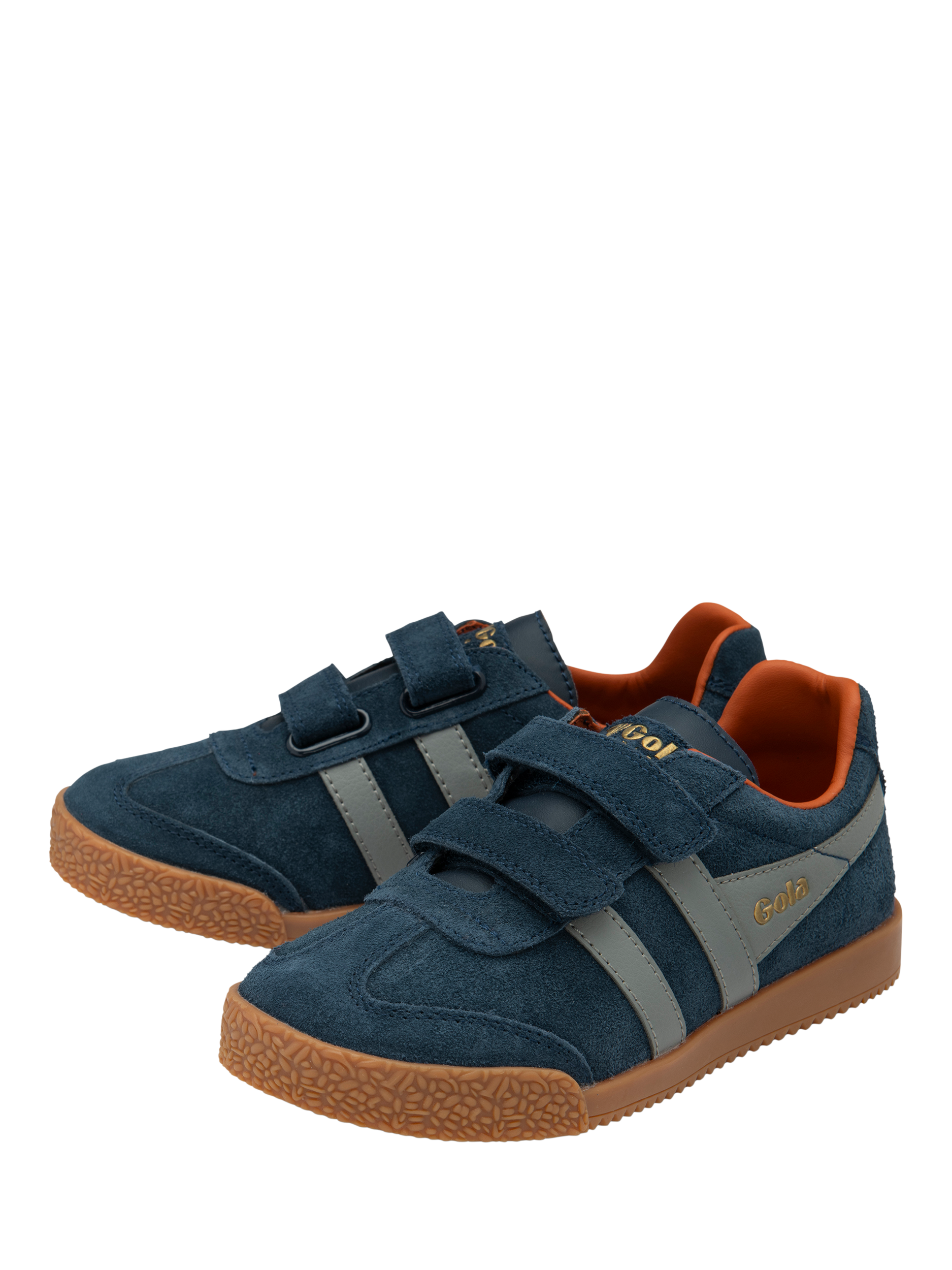 Product image 3 of 5, which shows Gola Kids' Harrier Strap Trainers, Navy/Cement, 8 Jnr