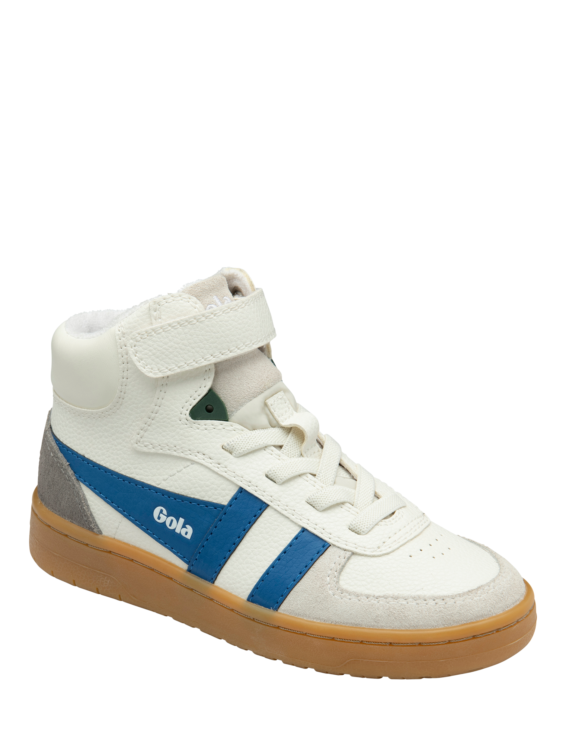 Product image 2 of 5, which shows Gola Kids' Talon High Top Trainers, White/Marine Blue/Ce, 8 Jnr