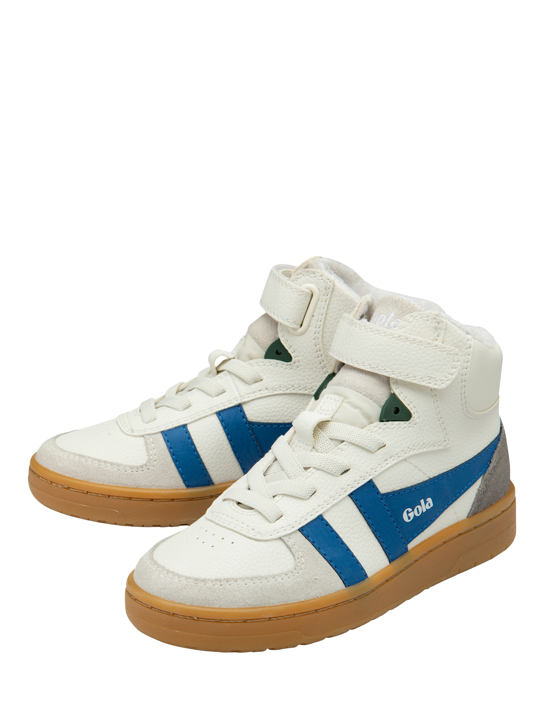 Product image 3 of 5, which shows Gola Kids' Talon High Top Trainers, White/Marine Blue/Ce, 8 Jnr