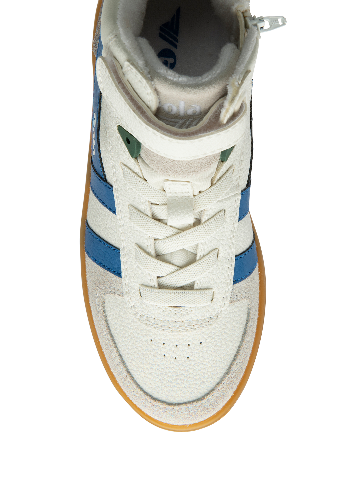 Product image 5 of 5, which shows Gola Kids' Talon High Top Trainers, White/Marine Blue/Ce, 8 Jnr