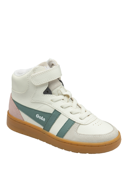 Gola Kids' Talon High Top Trainers - view 2, White/Slate/Chalk Pi