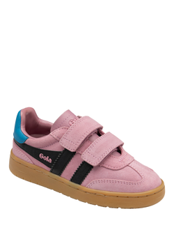 Gola Kids' Viper Strap Low Cut Trainers, Candy/Black/Santorin - view 2, Candy/Black/Santorin
