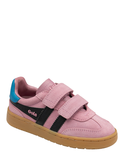Gola Kids' Viper Strap Low Cut Trainers, Candy/Black/Santorin - view 2, Candy/Black/Santorin