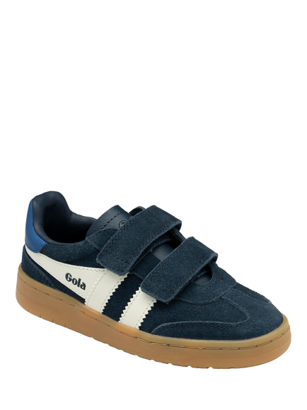 Gola Kids' Suede Viper Strap Low Cut Trainers - view 2, Navy/Off White/Sapphire