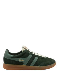 Gola Cyclone Suede Lace-Up Trainers, Dark Khaki/Sage/Gum, Dark Khaki/Sage/Gum