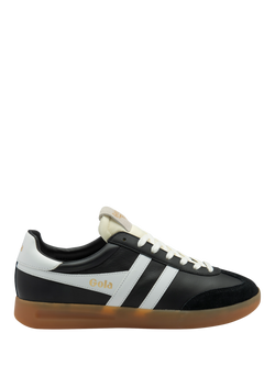 Gola Cyclone Leather Trainers, Black/White/Gum, Black/White/Gum