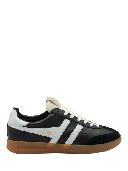 Gola Cyclone Leather Trainers, Black/White/Gum, Black/White/Gum
