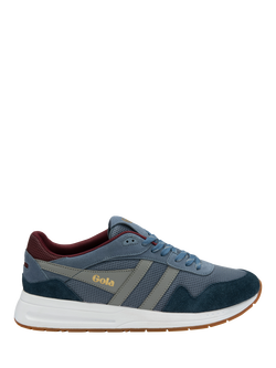 Gola Delta Suede Trim Lace-Up Trainers, Moonlight/Navy/Cement
