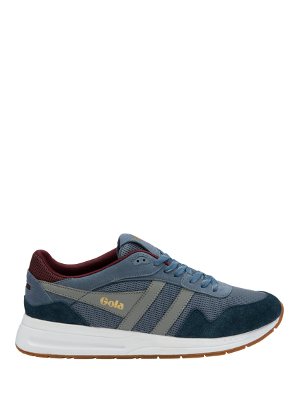Gola Delta Suede Trim Lace-Up Trainers, Moonlight/Navy/Cement