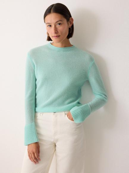 Jigsaw Eldon Pure Cloud Cashmere Jumper, Aqua