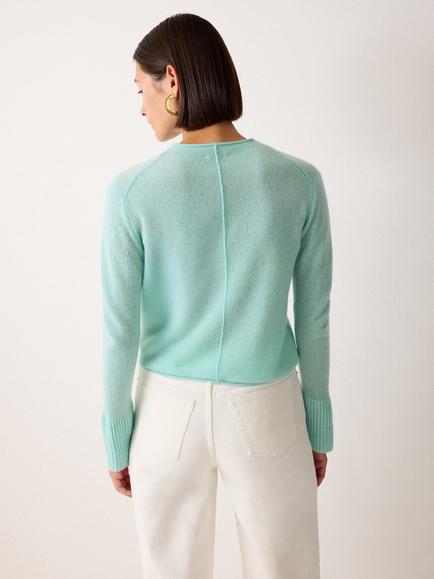Jigsaw Eldon Pure Cloud Cashmere Jumper - view 2, Aqua