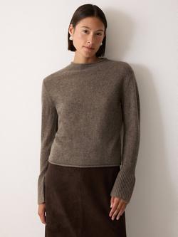 Jigsaw Eldon Pure Cloud Cashmere Jumper, Taupe