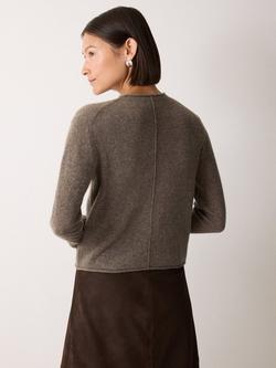 Jigsaw Eldon Pure Cloud Cashmere Jumper - view 2, Taupe