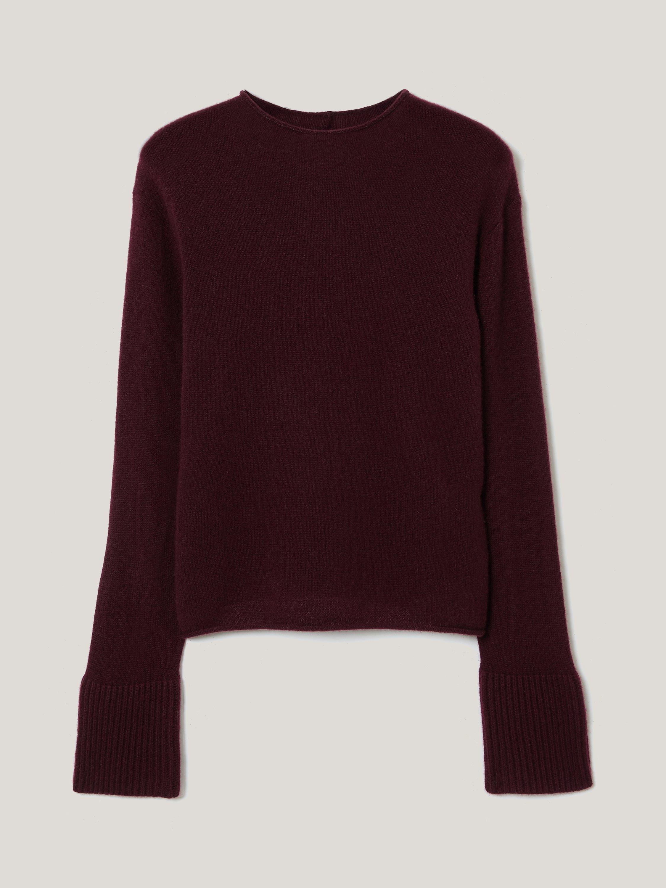 Product image 5 of 5, which shows Jigsaw Eldon Pure Cloud Cashmere Jumper, Burgundy, XS