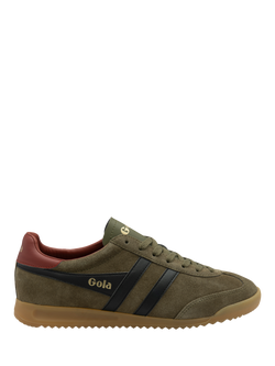 Gola Torpedo Suede Trainers, Khaki/Black/Rust