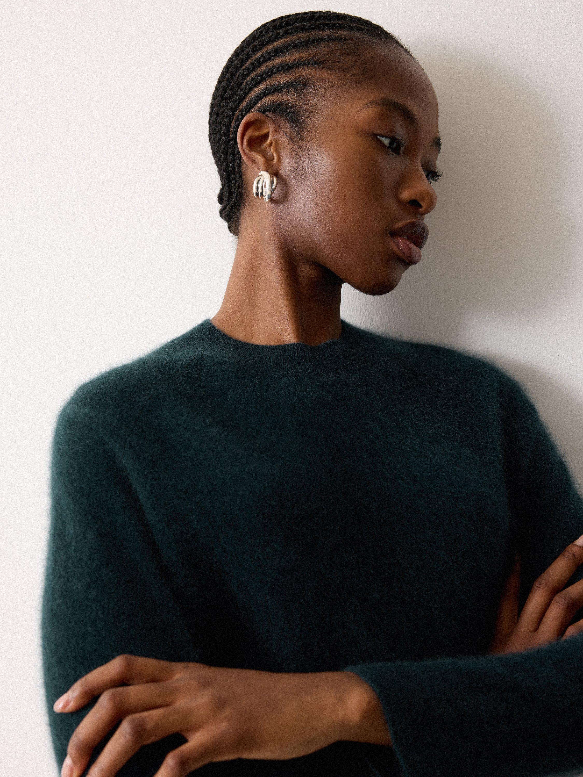 Product image 3 of 5, which shows Jigsaw Halo Cashmere Jumper, Dark Green, S
