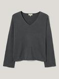Jigsaw Twist Hem Linen Rich Jumper, Grey