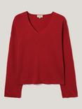 Jigsaw Twist Hem Linen Rich Jumper, Red