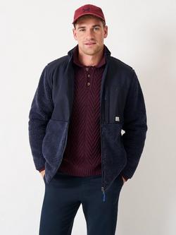 Crew Clothing Borg Jacket, Navy Blue, Navy Blue