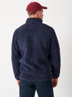 Crew Clothing Borg Jacket, Navy Blue - view 2, Navy Blue