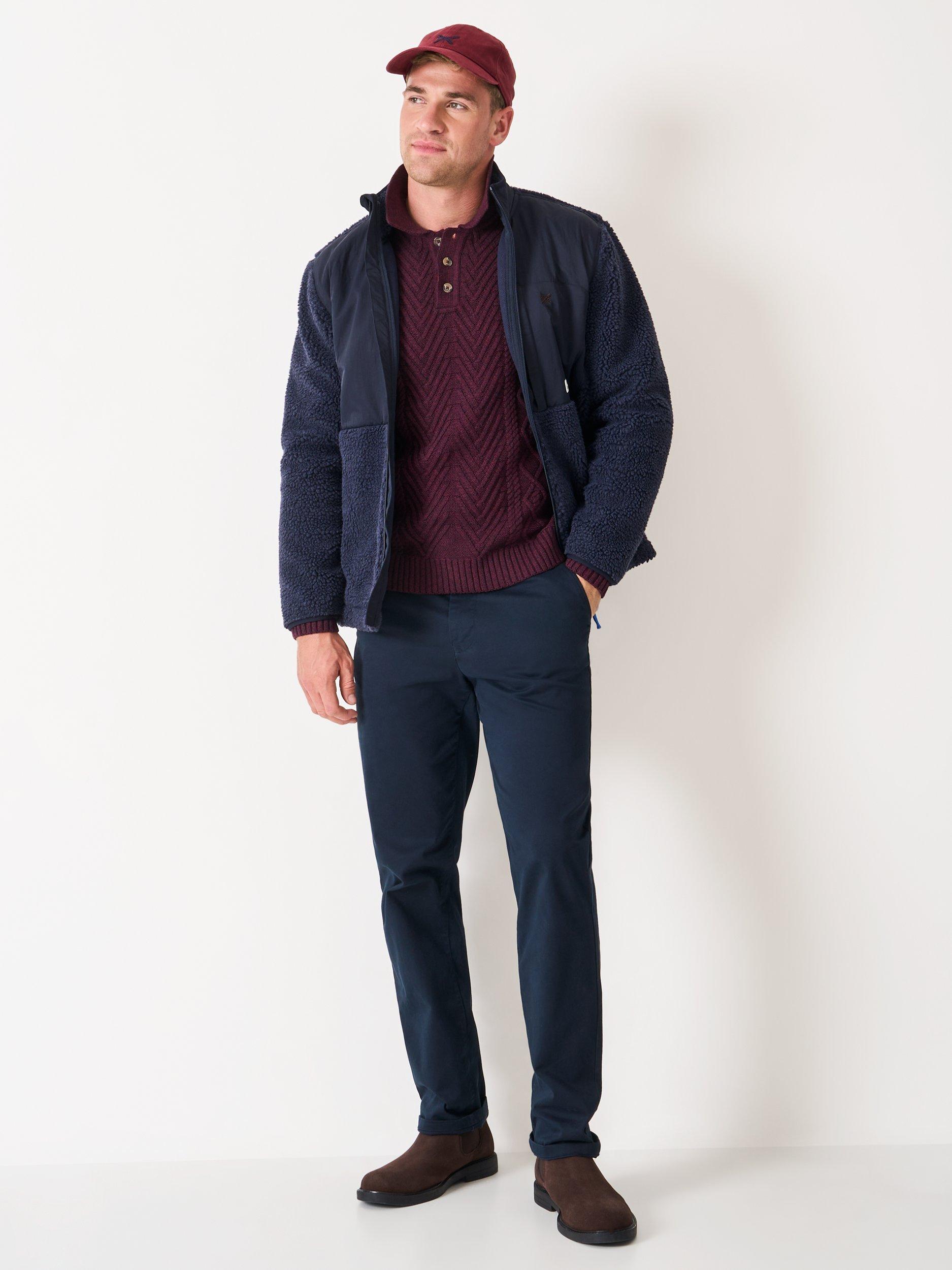 Product image 3 of 5, which shows Crew Clothing Borg Jacket, Navy Blue, L