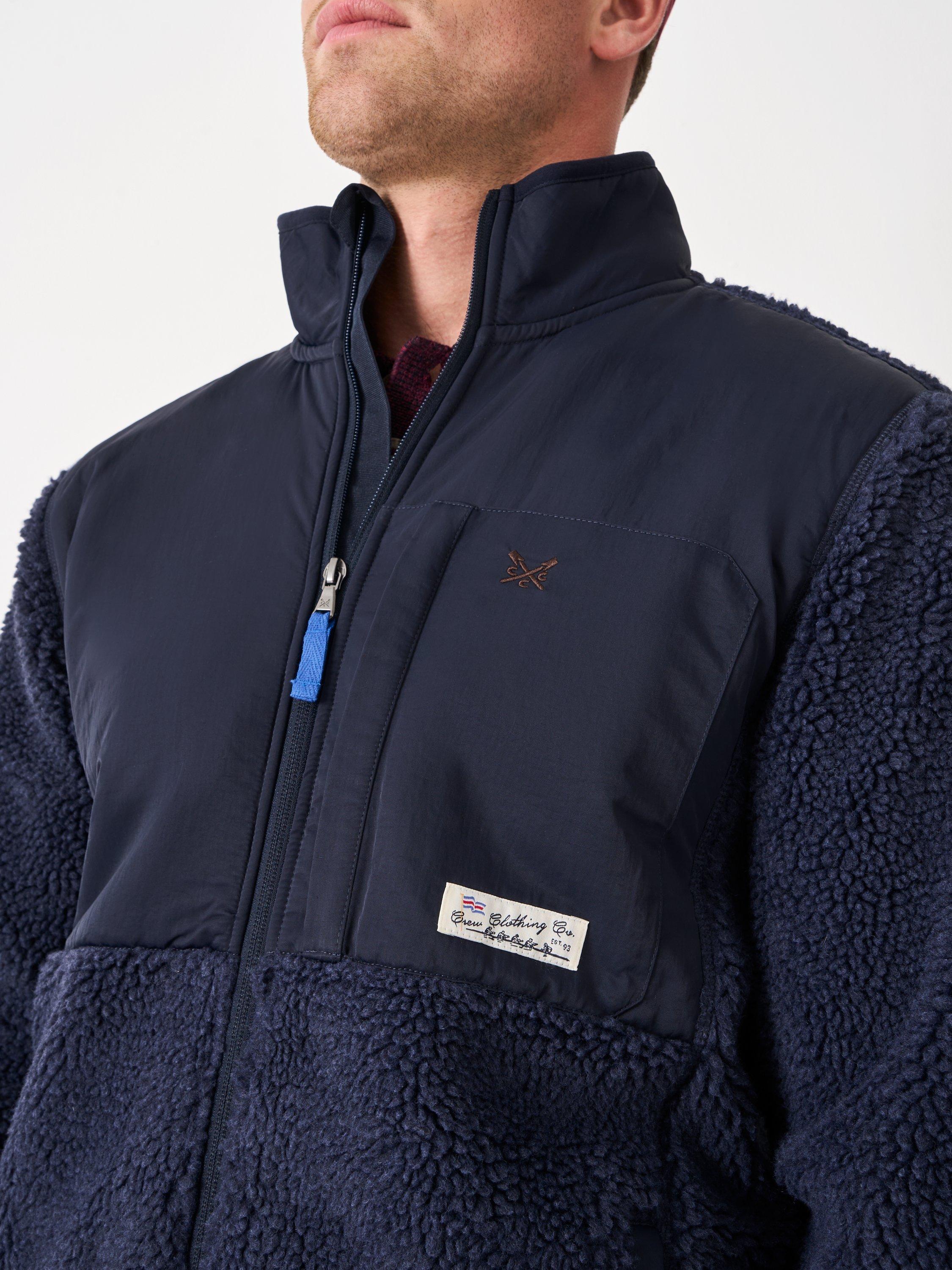 Product image 4 of 5, which shows Crew Clothing Borg Jacket, Navy Blue, L