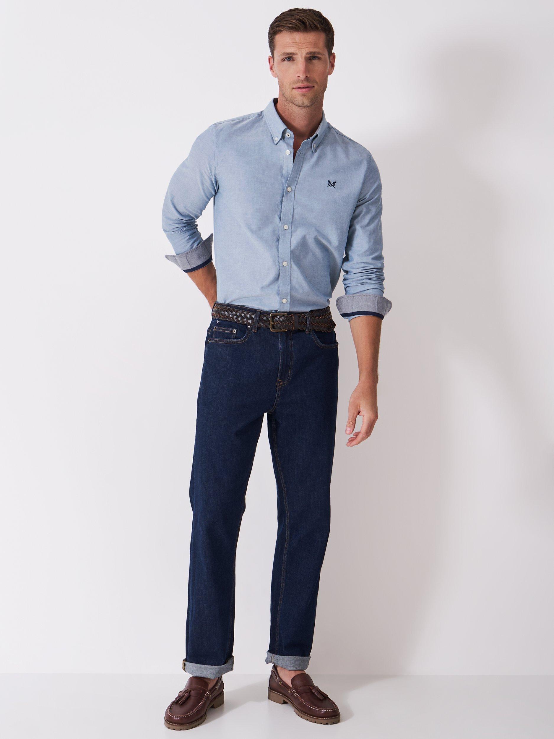 Product image 3 of 5, which shows Crew Clothing Cotton Regular Fit Shirt, Cobalt Blue, L