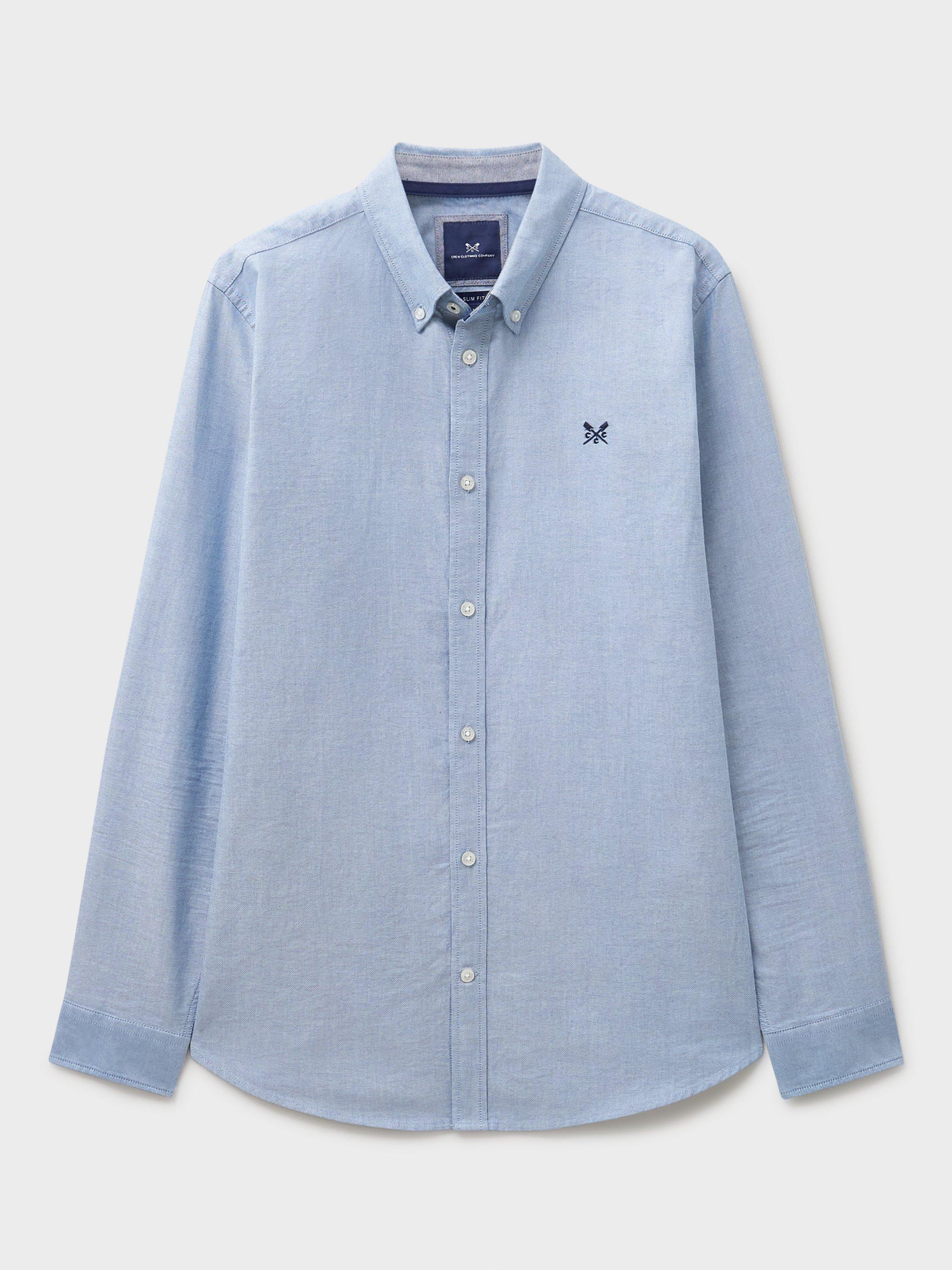 Product image 5 of 5, which shows Crew Clothing Cotton Regular Fit Shirt, Cobalt Blue, L