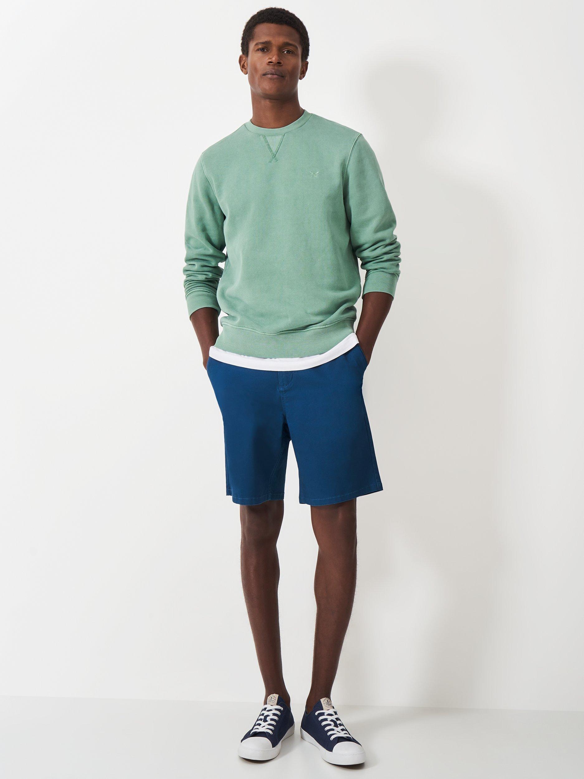 Product image 1 of 5, which shows Crew Clothing Bermuda Chino Shorts, Teal Blue, 38
