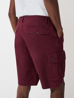 Crew Clothing Cotton Blend Cargo Shorts, Aubergine - view 2, Aubergine