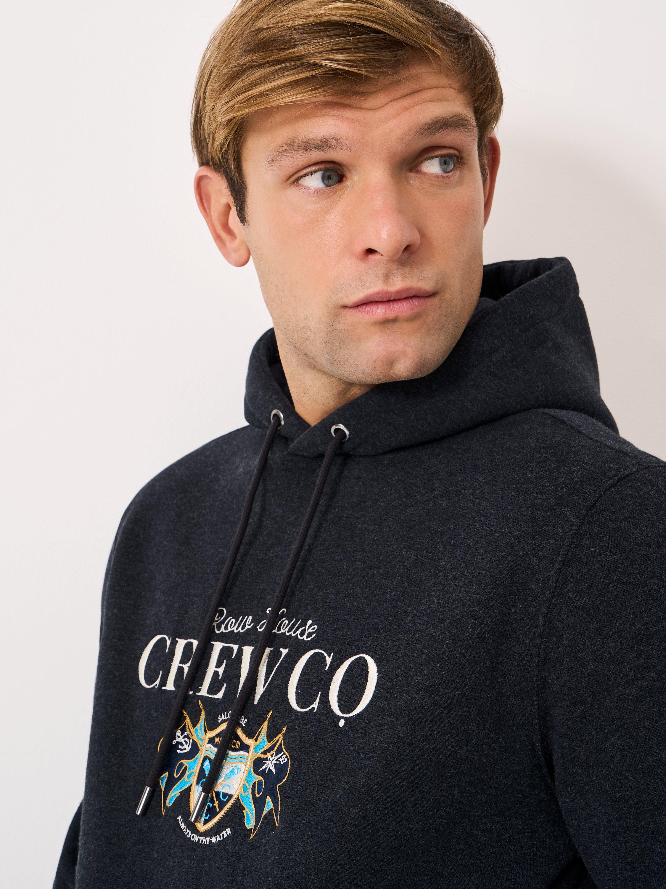 Product image 4 of 5, which shows Crew Clothing Rowing Cotton Blend Hoodie, Graphite Grey, L