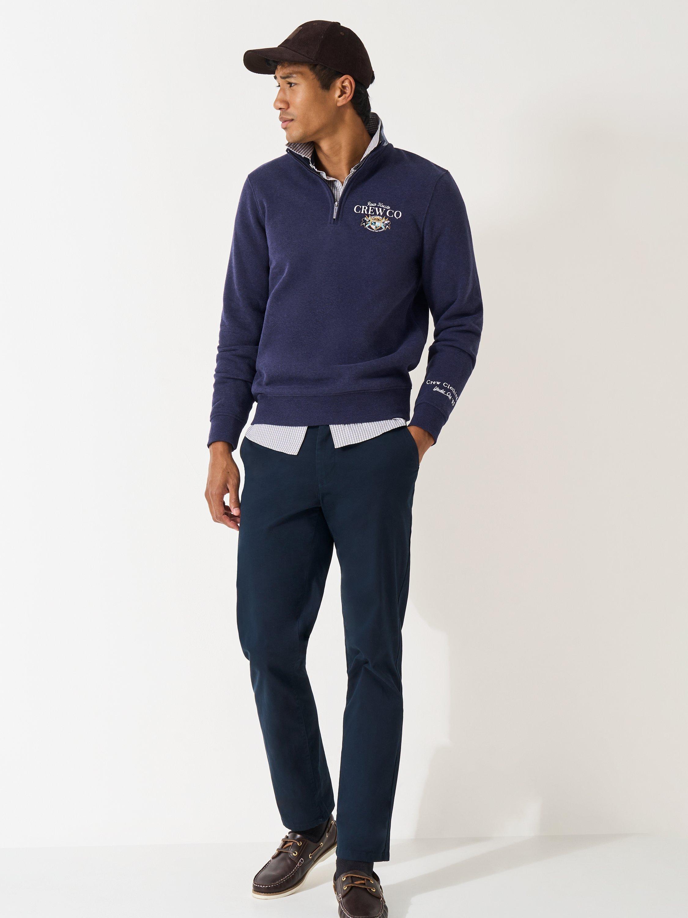 Product image 3 of 6, which shows Crew Clothing Half Zip Jumper, Cobalt Blue, L