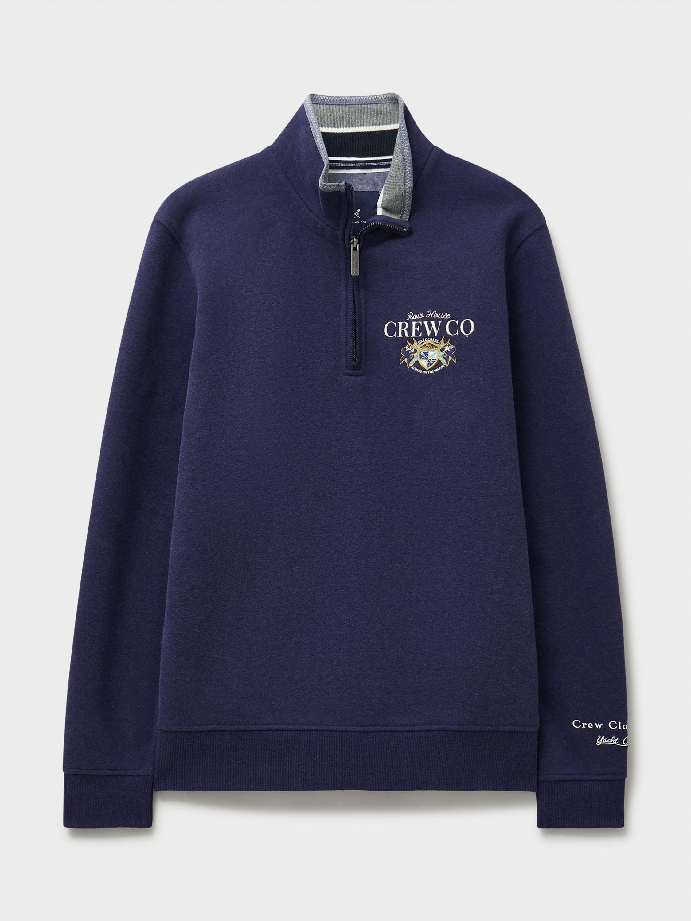 Product image 6 of 6, which shows Crew Clothing Half Zip Jumper, Cobalt Blue, L
