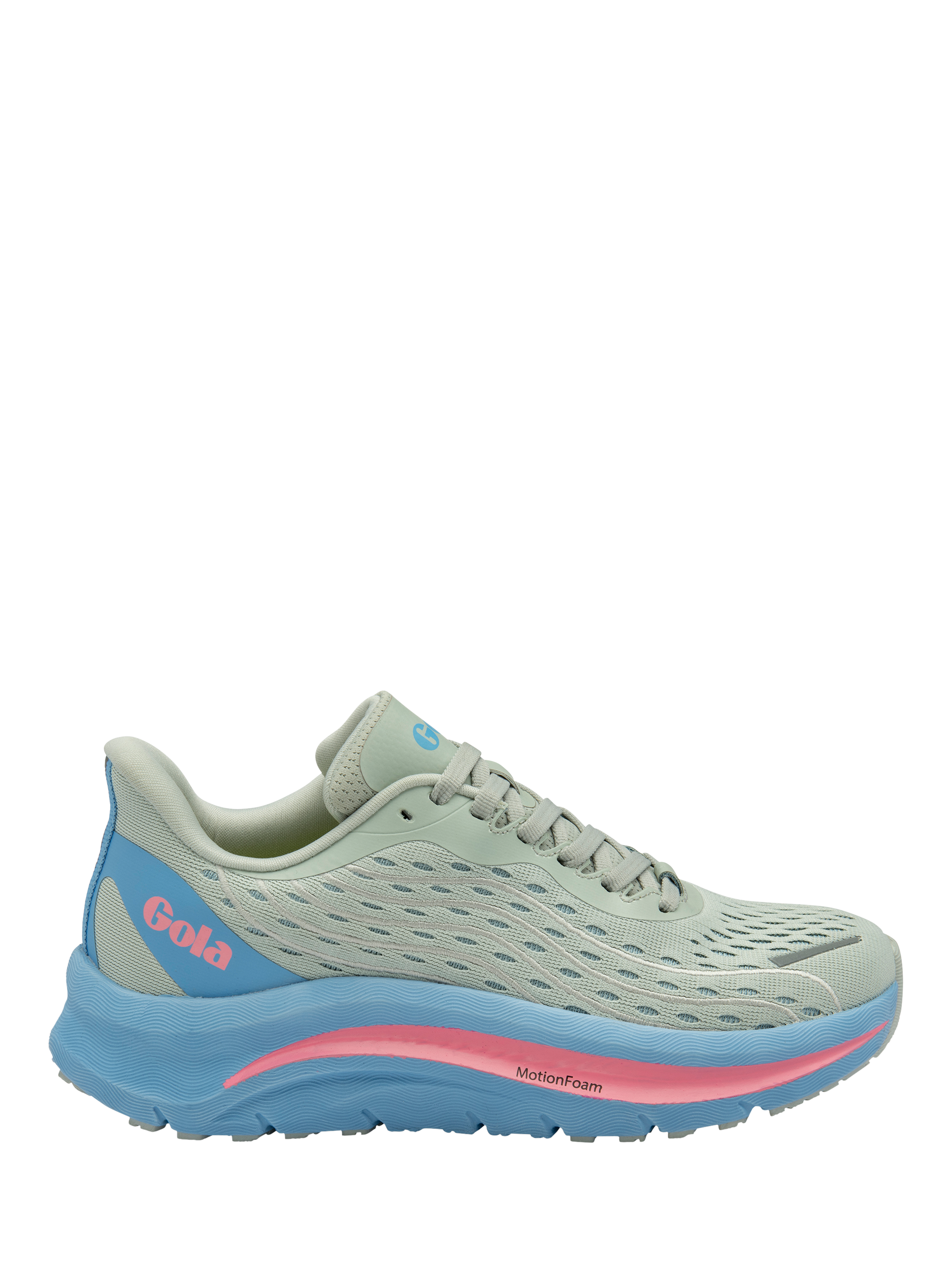 Product image 1 of 5, which shows Gola Performance Alzir Speed Running Trainers, Light Grey/Vista Blue, 3