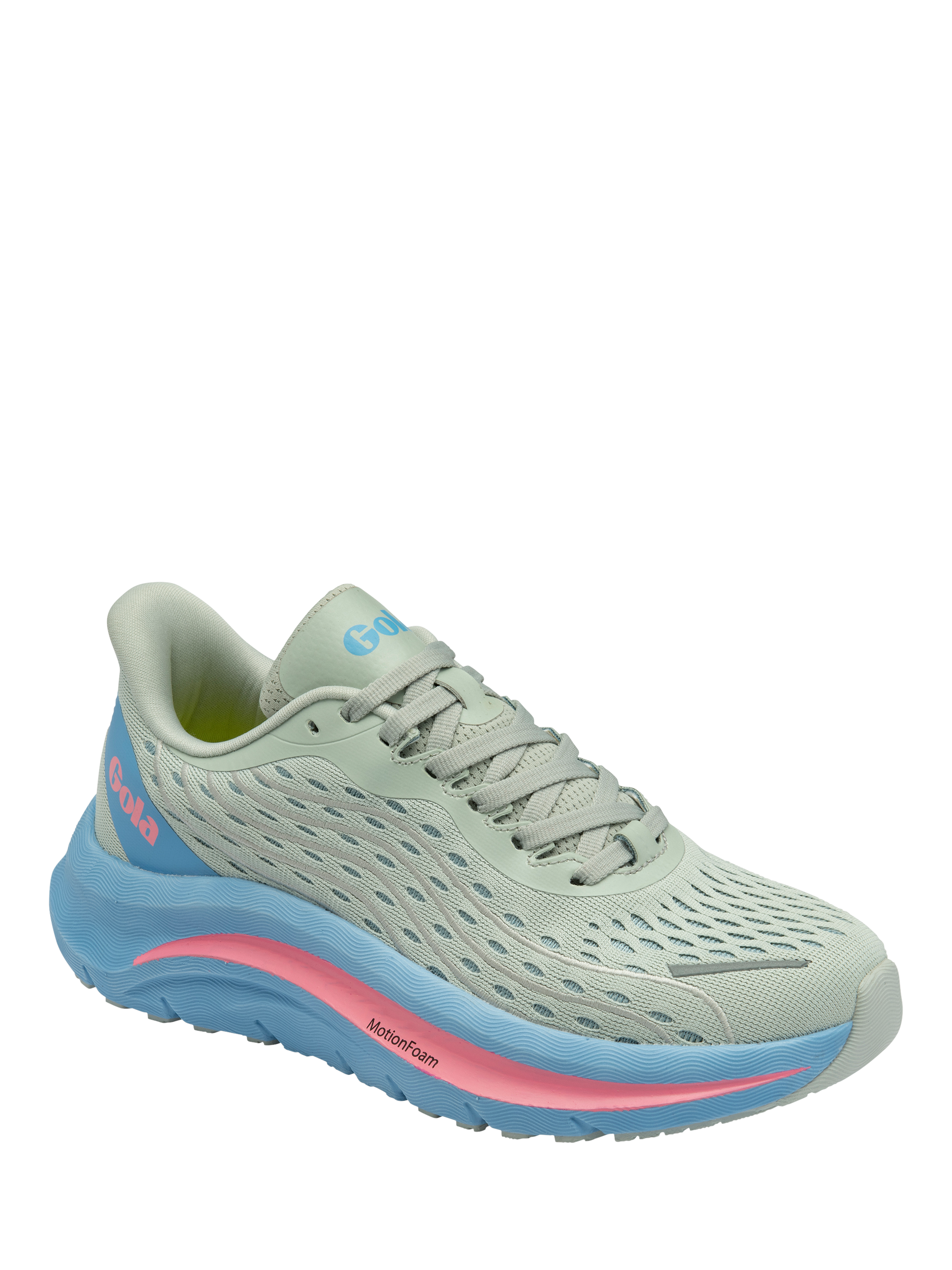 Product image 2 of 5, which shows Gola Performance Alzir Speed Running Trainers, Light Grey/Vista Blue, 3