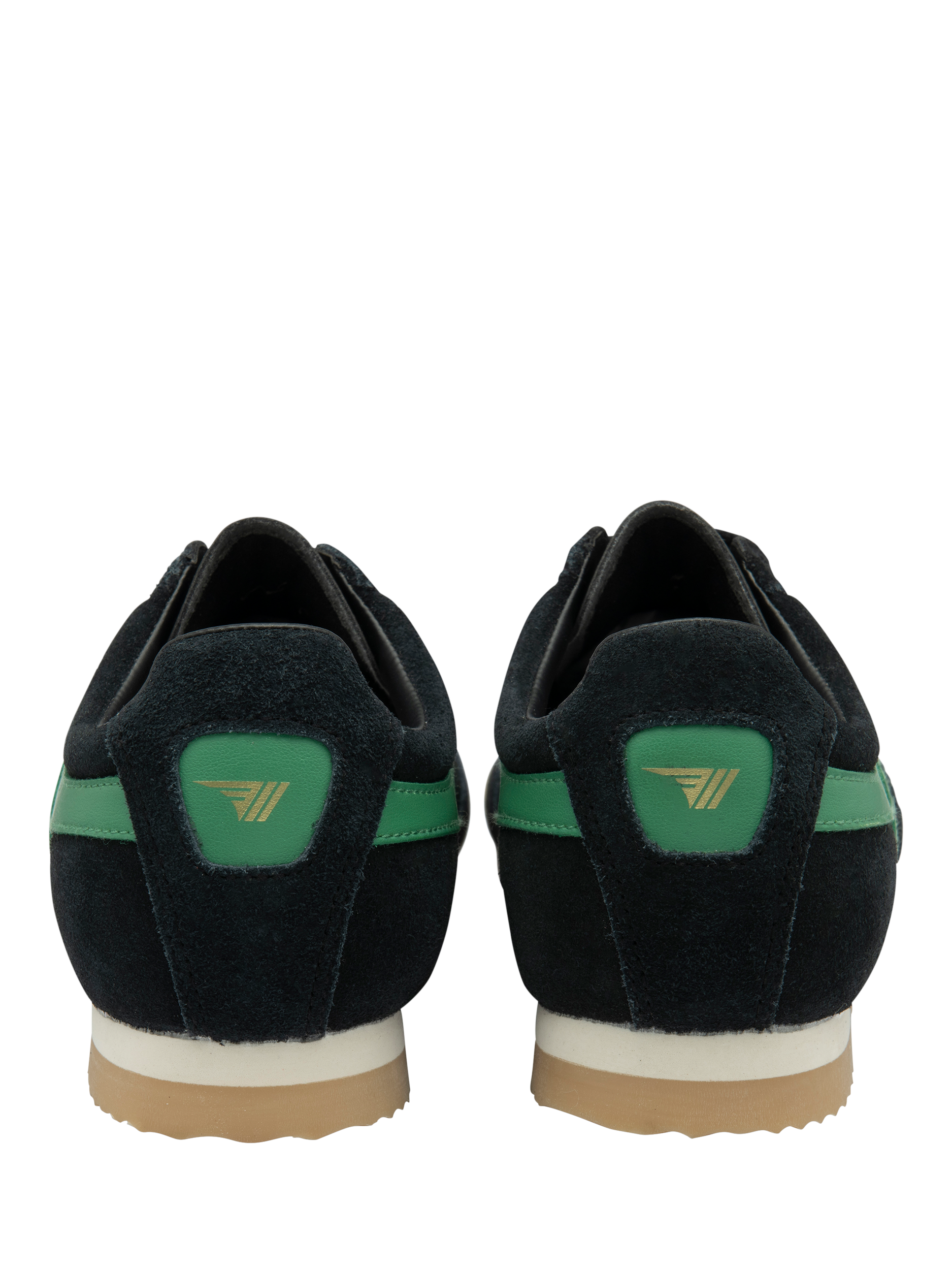 Product image 4 of 5, which shows Gola Classics Apollo Suede Trainers, Black/Jade/Gum, 3