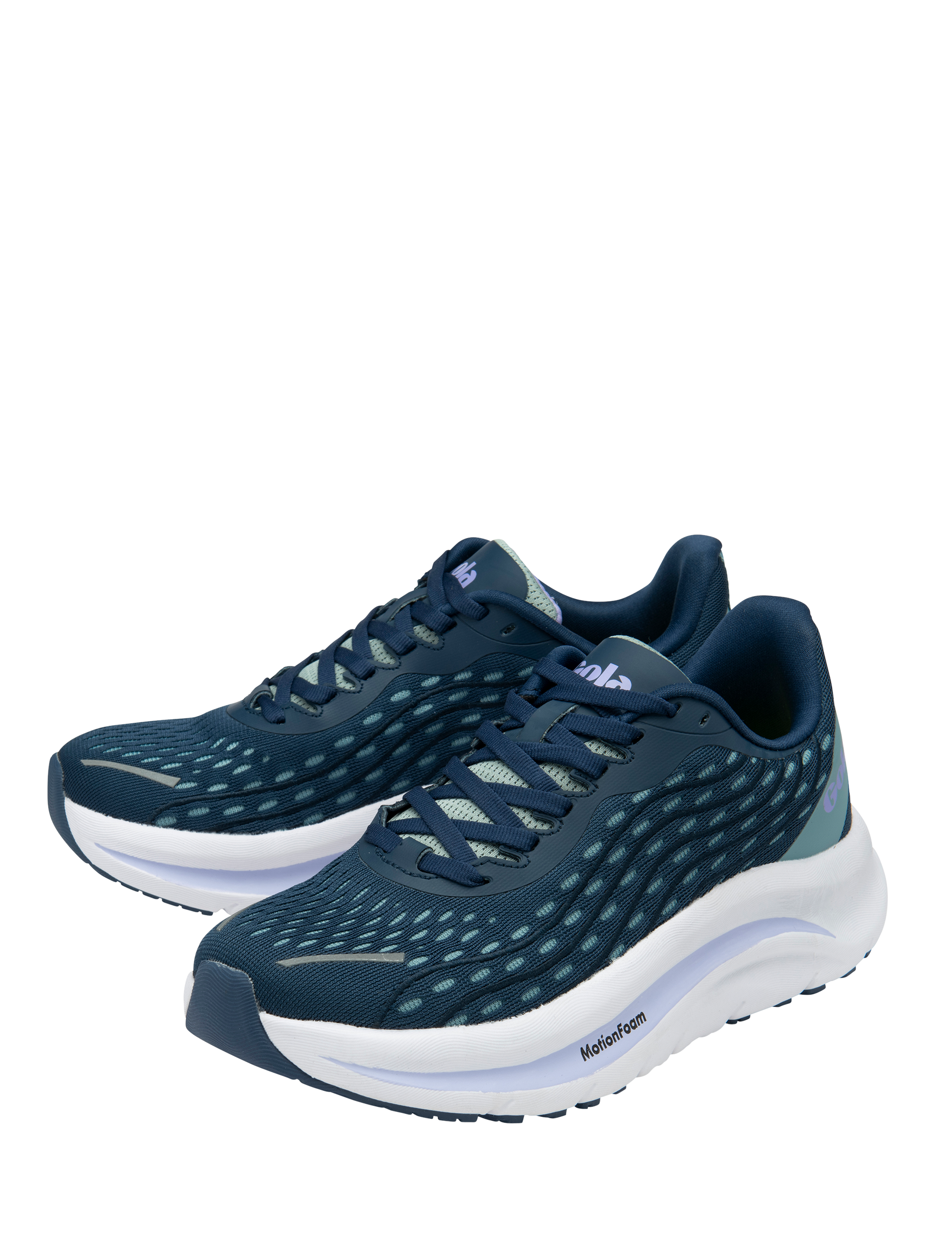 Product image 3 of 5, which shows Gola Performance Alzir Speed Running Trainers, Navy/Indian Teal, 3