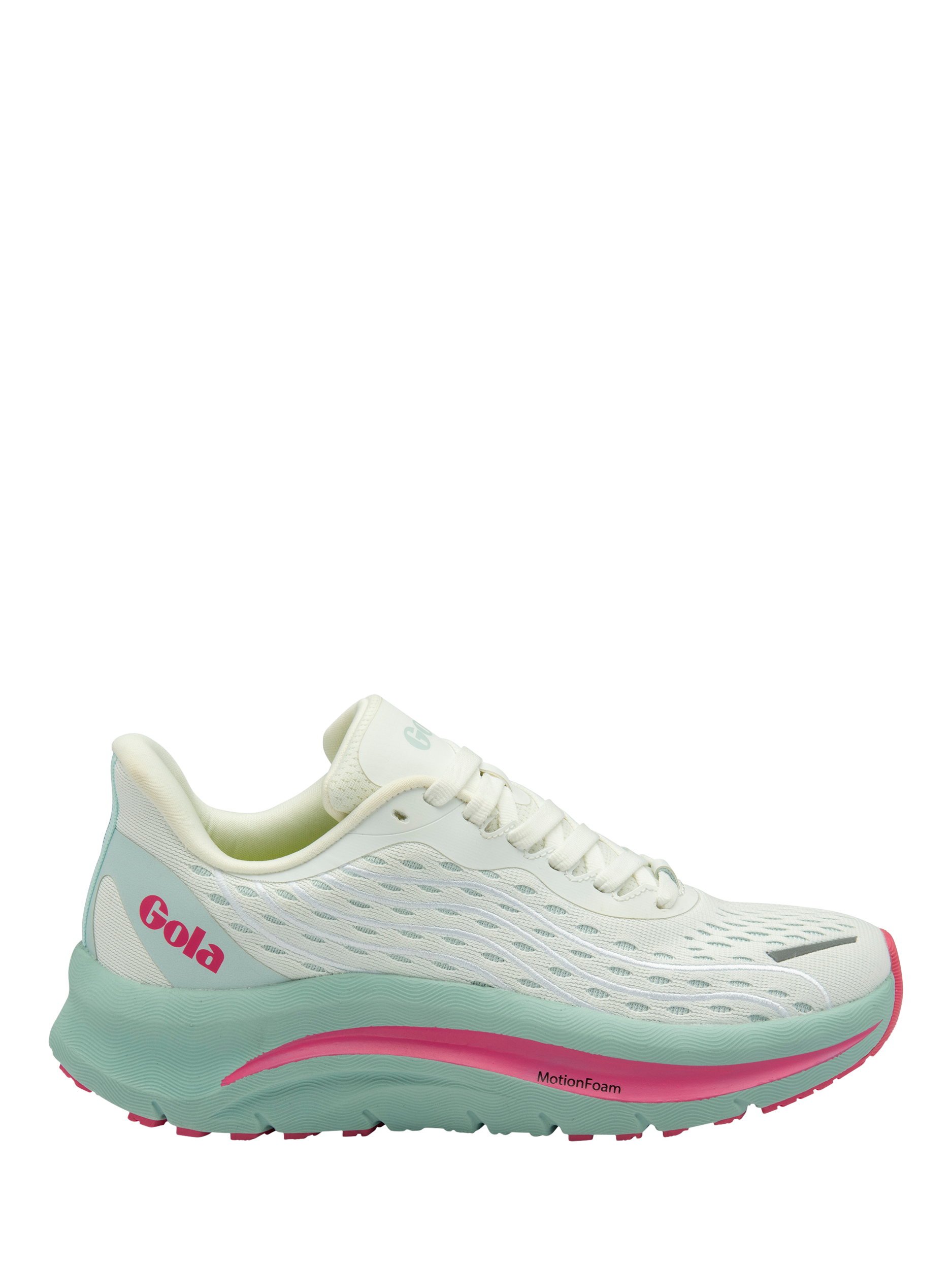Product image 1 of 5, which shows Gola Performance Alzir Speed Running Trainers, White/Plein Air, 3