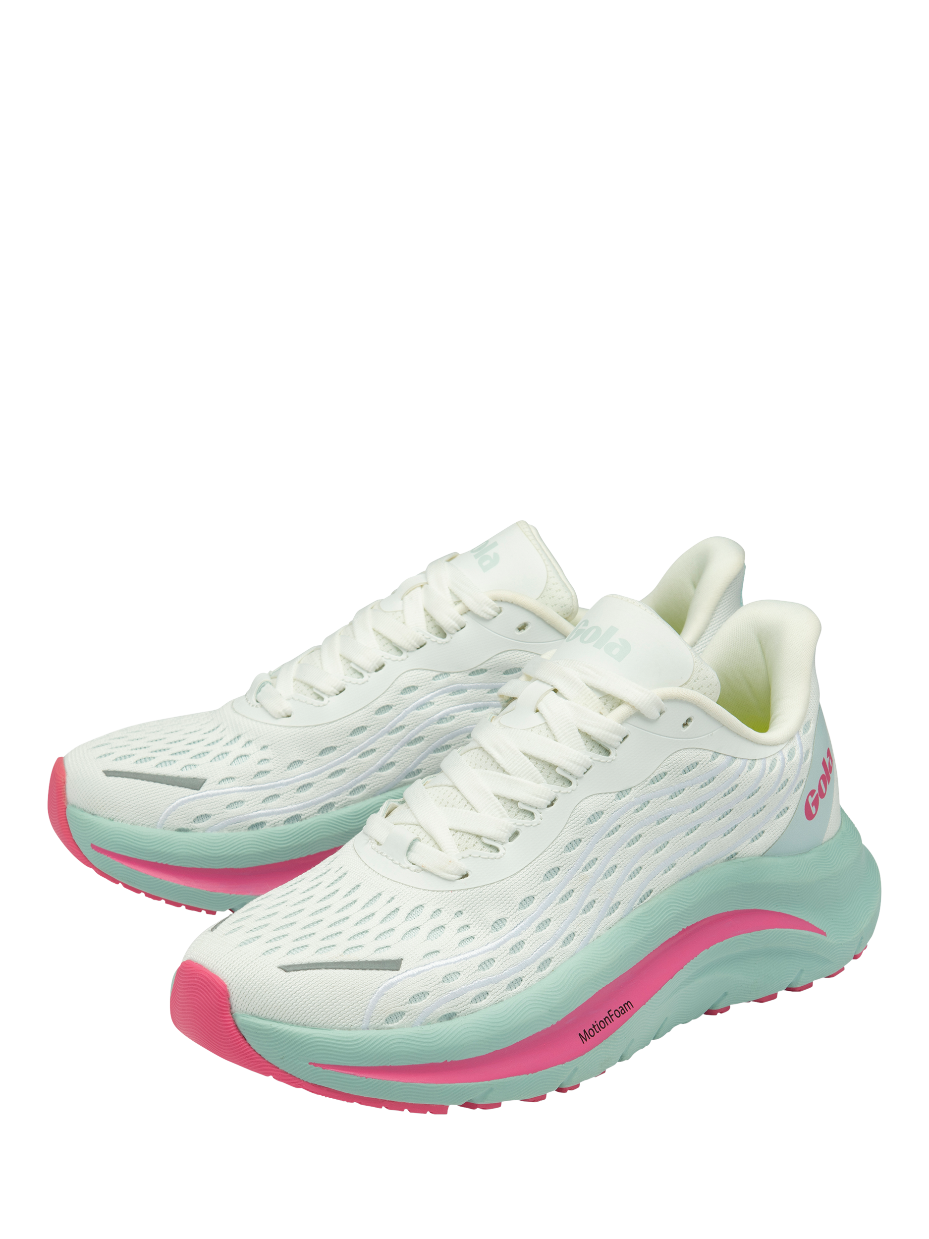 Product image 3 of 5, which shows Gola Performance Alzir Speed Running Trainers, White/Plein Air, 3