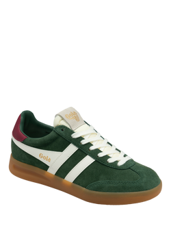 Gola Classics Cyclone Suede Trainers, Evergreen/Off White - view 2, Evergreen/Off White