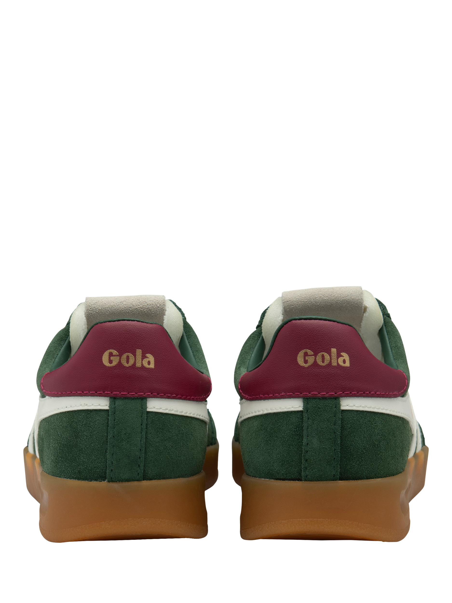 Product image 4 of 5, which shows Gola Classics Cyclone Suede Trainers, Evergreen/Off White, 3