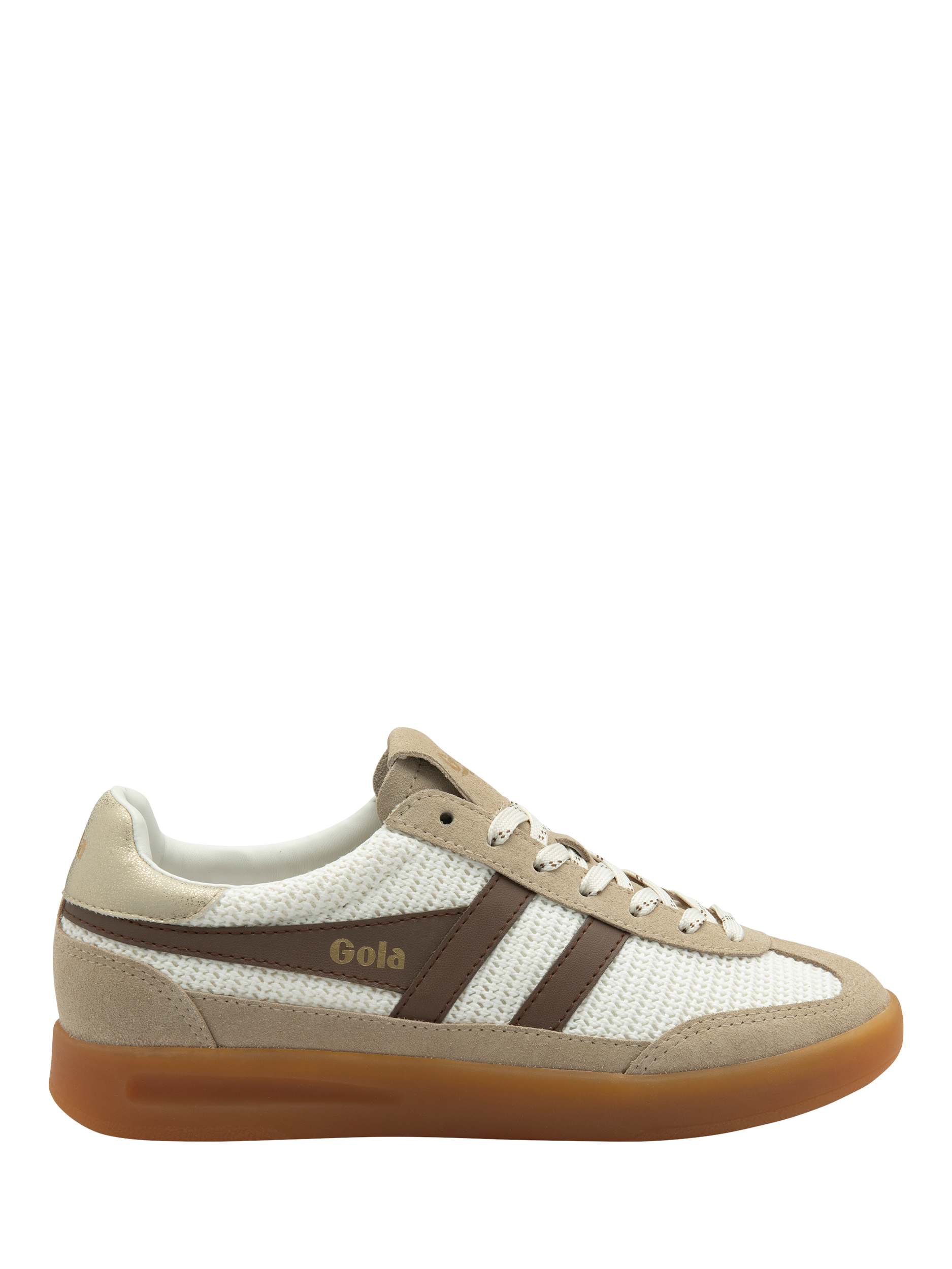Product image 1 of 5, which shows Gola Classics Cyclone Zephyr Trainers, Off White/Bone/Otter, 3