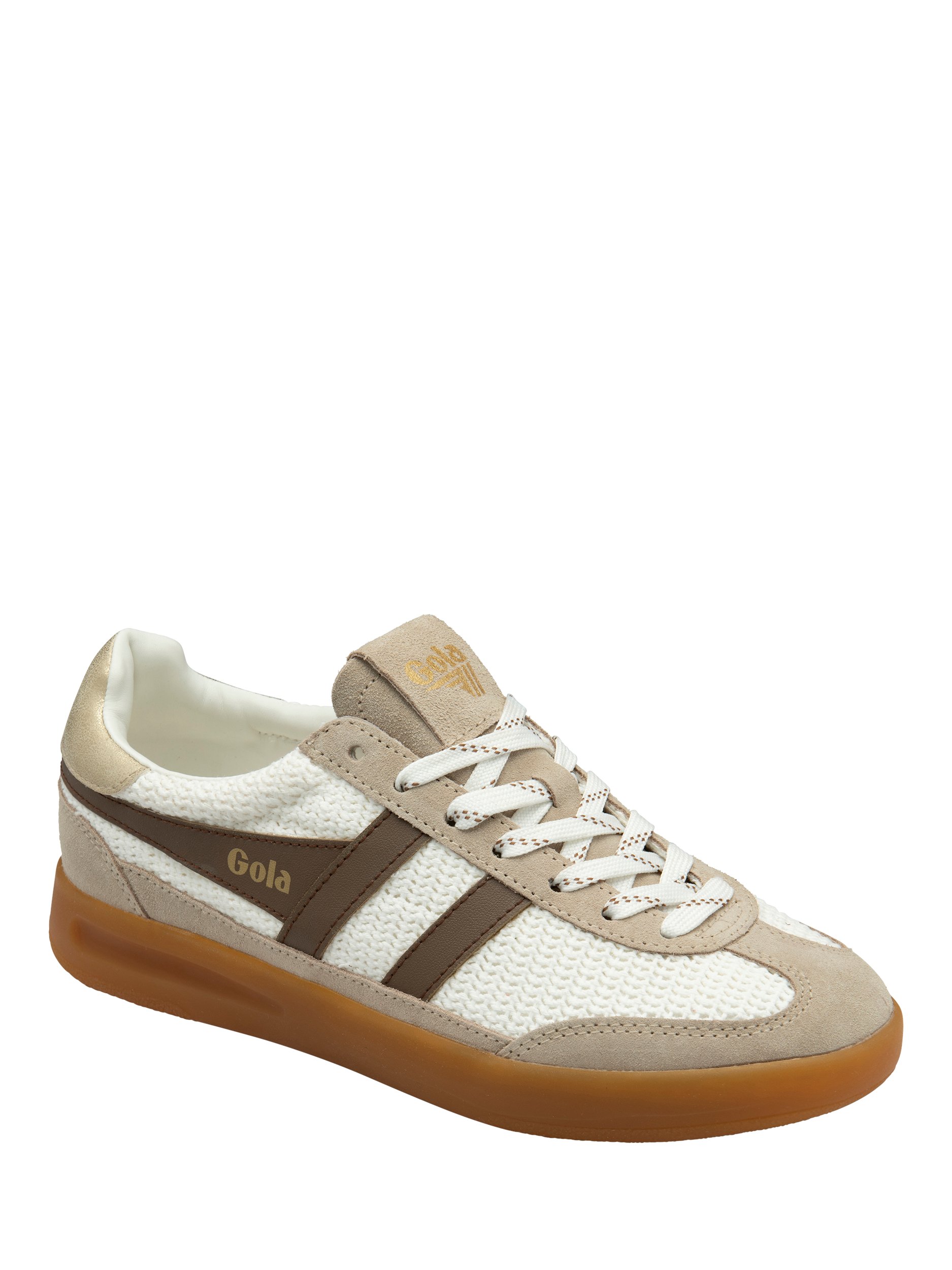 Product image 2 of 5, which shows Gola Classics Cyclone Zephyr Trainers, Off White/Bone/Otter, 3