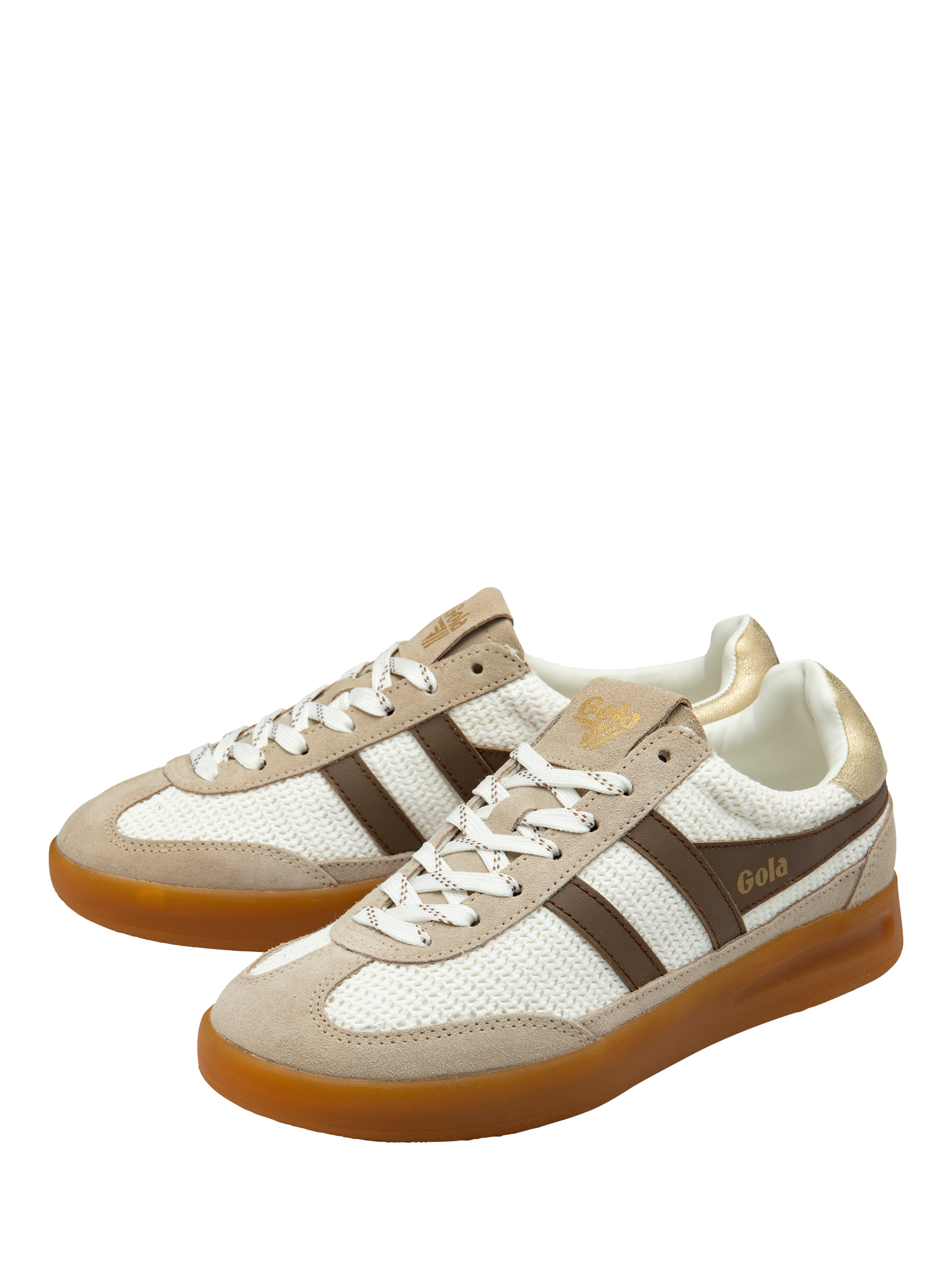 Product image 3 of 5, which shows Gola Classics Cyclone Zephyr Trainers, Off White/Bone/Otter, 3